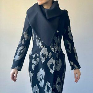 Just Cavalli Coat Black with silver size 42IT / 4-6 US